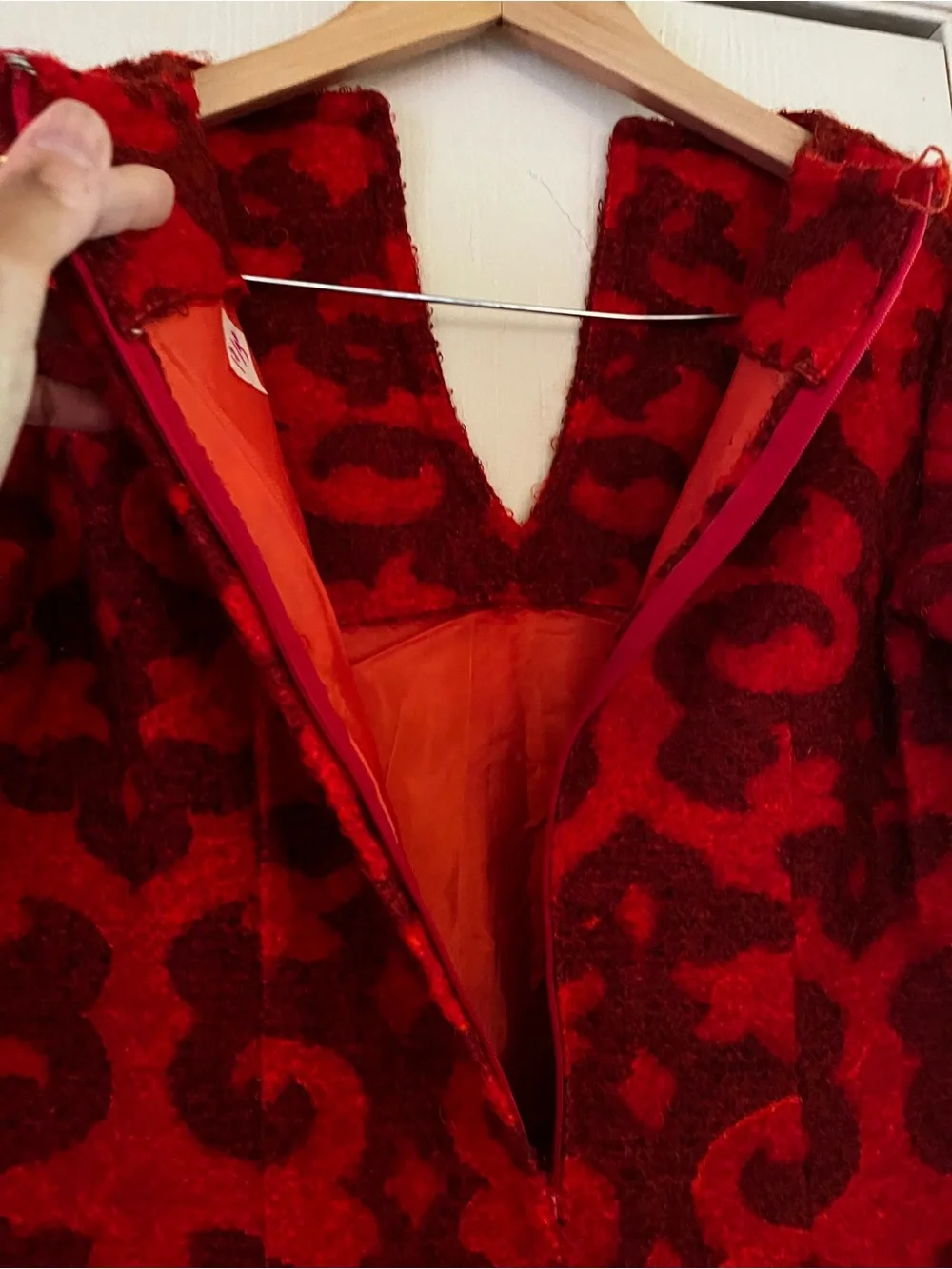VTG 60s Retro Wool Mod Twiggy Madmen Handmade Metal Zip Dress S